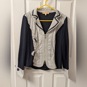 Elegant Black and Cream Women's Blazer